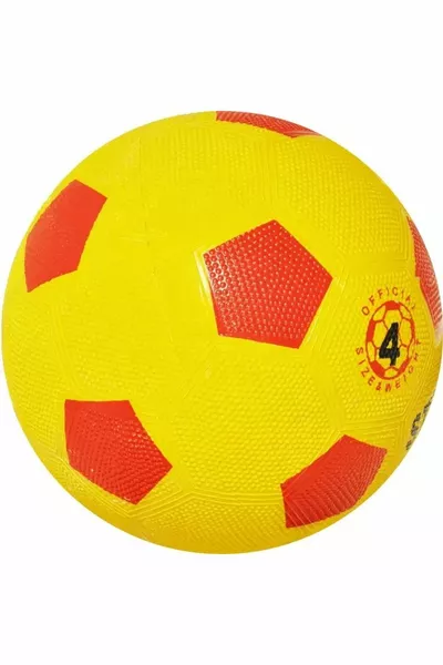 Gelb-Roter Matchball Fußball aus Gummi + Pumpe + Aufblashilfe