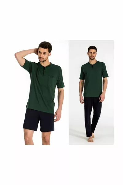 طقم بيجامة رجالي من القطن ثلاث قطع للعروسين