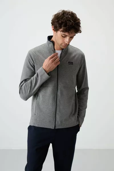 بروس جري - بدلة رياضية رجالية برقبة عالية بلون أزرق داكن - 