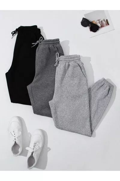 3-Pack Unisex Plus Size Sweatpants - Jogger Sweatpants