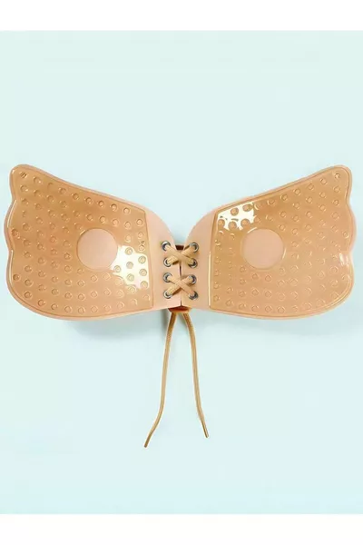 حمالة صدر قماشية بدون حمالات غير مرئية للنساء بلون البشرة مع شرائط لاصقة