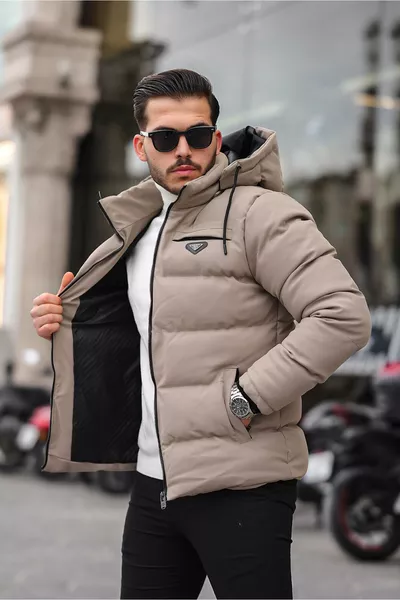 سترة جلد كربونية بشعار مع قبعة PLDP 