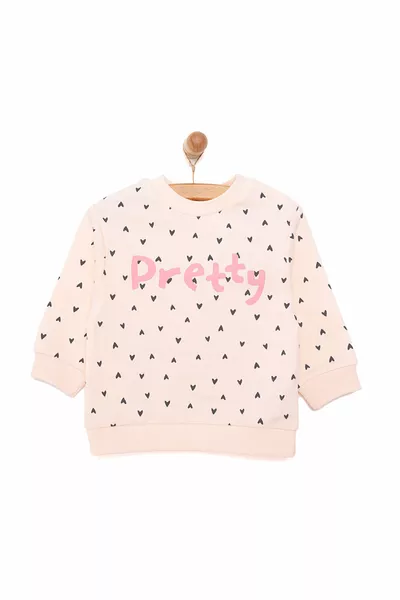 HelloBaby Mädchen-Sweatshirt, angeraut, Rundhalsausschnitt, langärmelig, gemustert