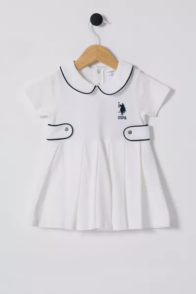 U.S. Polo Assn. Kız Bebek Beyaz Elbise