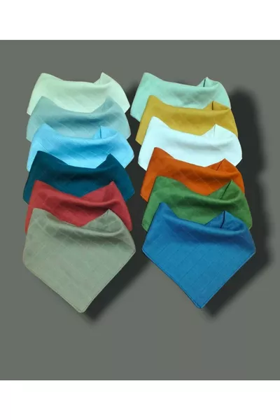 %قطن مئزر طعام للأطفال من موسلين مع ياقة وشال بطبقتين