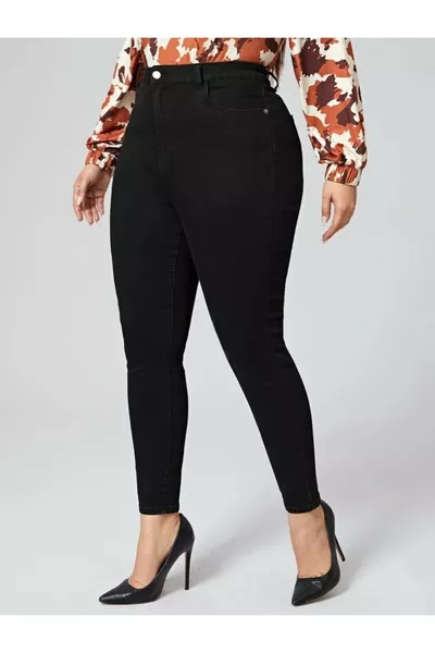 Black Plus Size Stretch Shaping Jeans