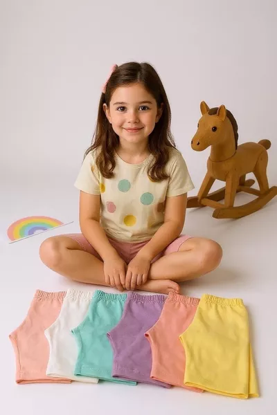 Комплект из 6 хлопковых колготок для девочек до колена - магазин Dondeza & Tutku