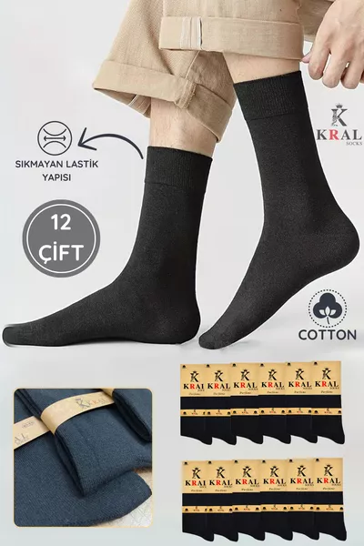King -Pack Summer Cotton Men's Mid-Length Socks, Perfumed Black