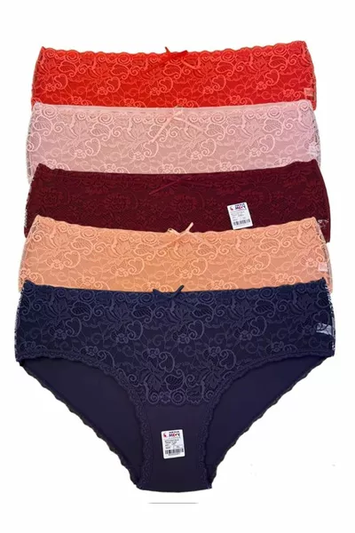 Lot de 5 culottes taille haute en dentelle -1