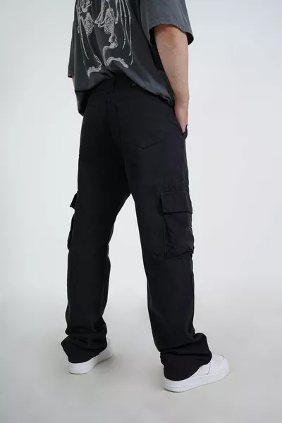 بنطلون فضفاض أسود للرجال (من فضلك لا تشتري دون سؤال البائع عن الطول والوزن)