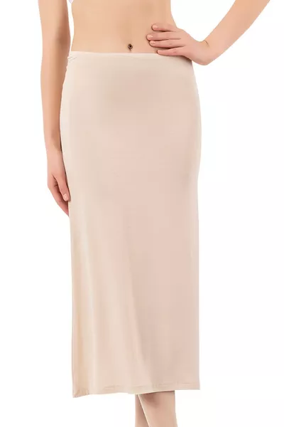  Women's Viscose Knee-Length Long Skirt with Lining and Slip Jumpsuit ( CM Length)