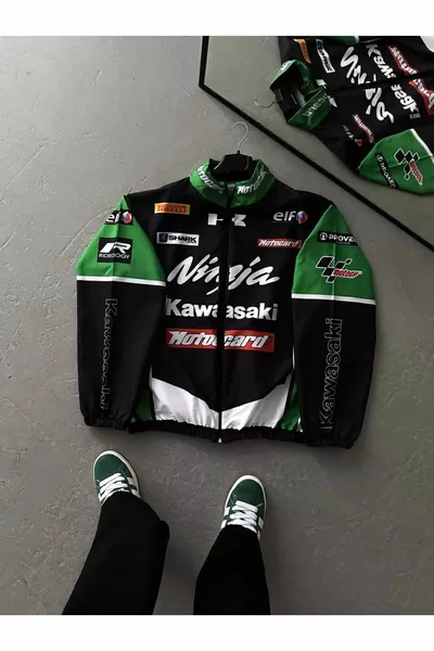 جاكيت خفيف مقاوم للرياح ومطر من قماش الباراشوت بكبسة كبيرة أسود للجنسين