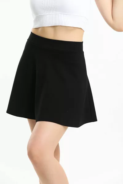 Mini-jupe évasée noire pour femme