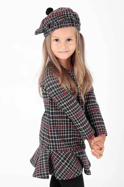 Kinder Mädchen Hut Volant Trend Kleid 