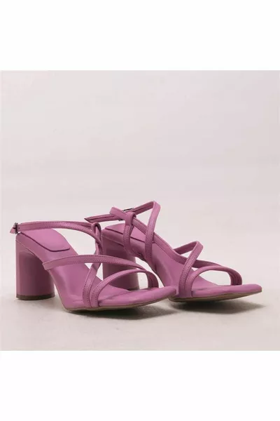 Jill Kadin Hakiki Deri Topuklu Sandalet 